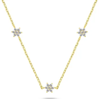 Módní doplněk Brilio Silver Půvabný pozlacený náhrdelník se zirkony NCL109Y + 2 měsíce na vrácení zboží