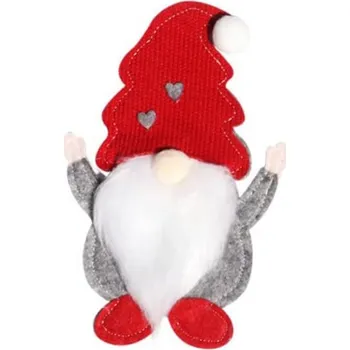 Vánoční dekorace Pouzdro na příbory SANTA GNOME červené, 1 ks