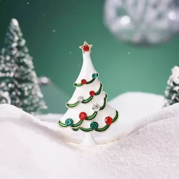 Brož JAY Vánoční brož ve tvaru zasněženého stromečku JAY-0201/AL Zelená