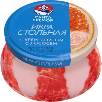 konzervovaná ryba Santa Bremor Červený kaviár v krémové omáčce imitacia 220 g