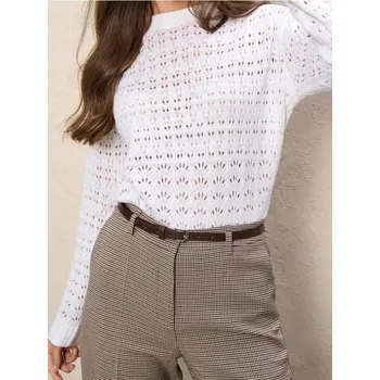 Dámský svetr Sinsay - Strukturovaný svetr - krémová - 187FK-01X - 187FK-01X-M