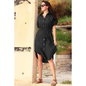 Dámské šaty Lotika Propínací 100% lněné šaty Lotika 916244