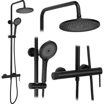 Sprchový set REA Foss Clif Sprchový sloup s baterií, rozteč 150mm černá mat