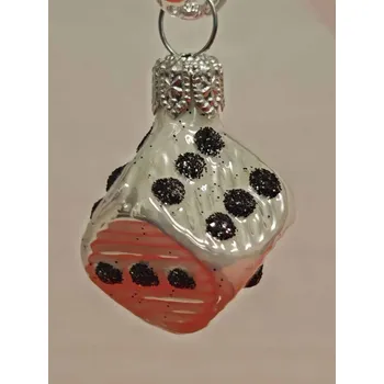 Vánoční ozdoba Kostka - Bílá