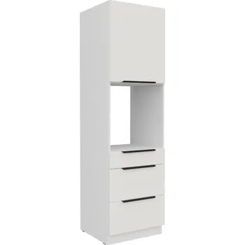 Kuchyňská skříňka 60 DPS-210 1F 3S, Vysoká kuchyňská skříňka pro vestavnou troubu Aria bílá /bílá