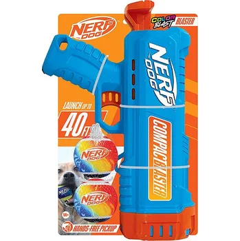 Hračka pro psa Nerf Dog Dárková sada – 30 cm kompaktní blaster a 2 ks tenisových míčků bez pískadla