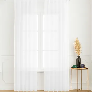 Nežehlivý bílý voál s olůvkem bez obšití 300