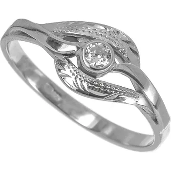 Prsten Argento 71742 Stříbrný prsten - s ručním gravírem, čirý kulatý zirkon | Velikost prstenu: 58mm