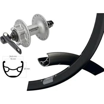 Ráfek na kolo OEM přední kolo 29' Deore 6IS 32d/Ryde Rival 19 Disc (černá/stříbrná)