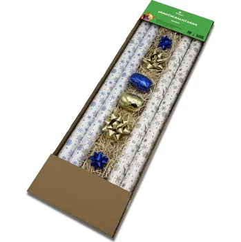 Vánoční dekorace Vánoční balicí sada Aroma, zlatá/modrá