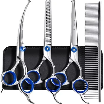 Profesionální nůžky na péči o psy Gimars 5 v 1, 4CR s kulatým bezpečnostním hrotem, vysoce odolný