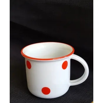 Hrnek Tina 0,10l PUNTÍKY ČERVENÉ Český porcelán z Dubí