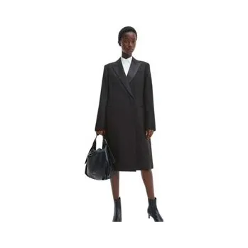 Dámský kabát Calvin Klein Kabát pro přechodné období WOOL Černá Regular Fit 38