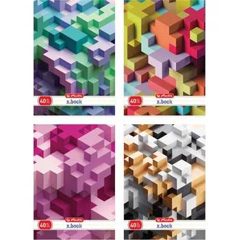 Sešit Herlitz A4, linka, 40 listů, obálka s parciálním lakem, Tetris