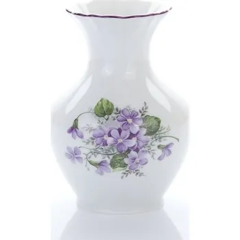 Váza Český porcelán, a.s., Dubí Porcelánová váza, fialky, výška 13,5 cm, Český porcelán