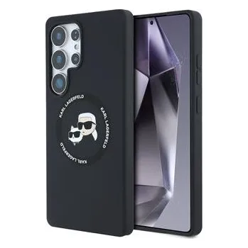 Pouzdro na mobilní telefon Karl Lagerfeld Liquid Silicone K&CH Heads MagSafe Zadní Kryt pro Samsung Galaxy S25 Ultra Black