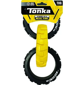 Hračka pro psa Tonka Gumové 3kruhové tahadlo s flexibilním vzorem 27 cm