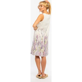 Dámské šaty Lněné 100% Lněné šaty Levandule Velikost: EU 36