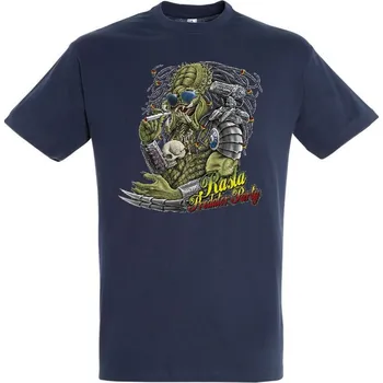 panske-levne-bavlnene-tricko-digi-potisk-rasta-predator Barva: Navy - tmavě modrá, velikost: XXL