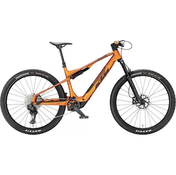 Jízdní kolo KTM MACINA SCARP SX MASTER DI2 2026 – e-MTB, Bosch PERFORMANCE SX, FOX 34 Float, Shimano Deore Di2, Magura MT5, KTM E-COMP Carbon Barva: Oranžová, Velikost rámu: XL Trail e-MTB s elektronickým řazením Di2 2026 | včetně pedálů
