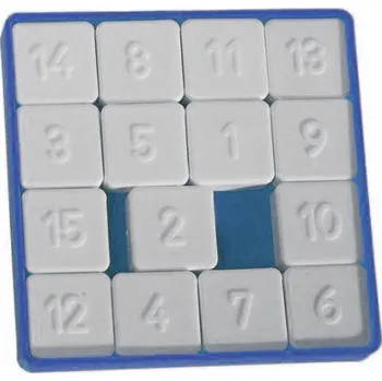 Hlavolam Směr Hra 15 hlavolam přesouvačka plast 7,5x7,5cm - modrá