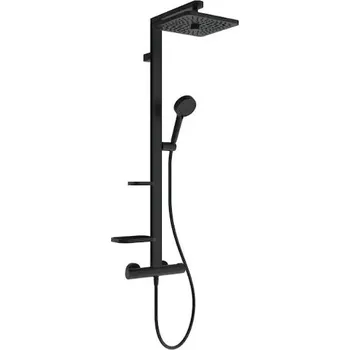 Ideal Standard Ceratherm ALU+ - Sprchový set s termostatem, 26x26 cm, 2 proudy, hedvábná černá BE210XG