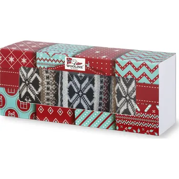 Pánské ponožky Dárkové balení - Ponožky 3v1 NATURAL Wooline Wool 12, pánské Velikost ponožek: EUR 40-43