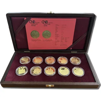 Sada zlatých mincí 10 x 1/2 Oz Hrady ČNB Proof