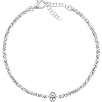 Módní doplněk Brilio Silver Jemný stříbrný náramek s oválným zirkonem BRC113W + 2 měsíce na vrácení zboží