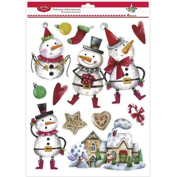 samolepka Titanum Samolepky, okenní, VÁNOČNÍ SNĚHULÁCI, 1 arch