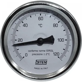 Teploměr s jímkou 0-120°C, 45mm a 1/2" vnějším závitem REGULUS - 10473
