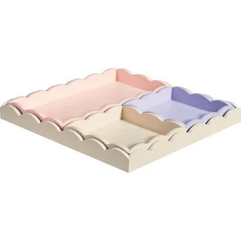 Home Styling Collection Sada 4 dřevěných podnosů, 30 x 30 x 3 cm