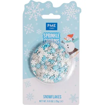 Jedlá dekorace na dort PME DEKORACE CUKROVÁ - SNOWFLAKES (VÁNOCE) 25g