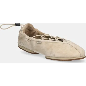 Dámské baleríny Semišové baleríny Polo Ralph Lauren Ballerina Lace Up 804P04927001.260 béžová 08X, EUR 39