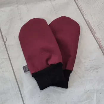 Rukavice Yháček Mini softshellové rukavice bez palce s beránkem, bordó, II. jakost Velikost:: S