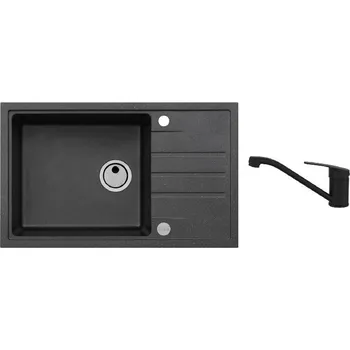 Granitový dřez Alveus - Set dřezu Intermezzo 130 a baterie Clara, carbon SETA25862