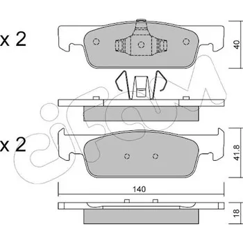 Auto-moto Sada brzdových destiček, kotoučová brzda CIFAM 822-975-0