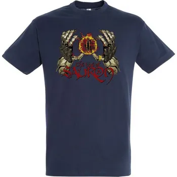 Pánské tričko panske-levne-bavlnene-tricko-digi-potisk-sauron-oko Barva: Navy - tmavě modrá, velikost: L