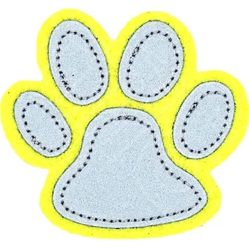 Nášivka Nažehlovačka reflexní tlapka žlutozelená
