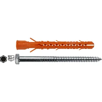 Hmoždinka MB-SSr 10 x 240 nerez vrut 6-hran- konstrukční do duté cihly - hmoždinka nylonová mungo