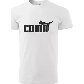 Pánské tričko Sablio Tričko s potiskem Coma - bílé 5XL