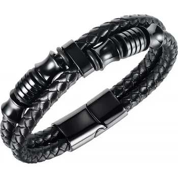 Náramek Pánský ocelový proplétaný náramek Bamboo Černý 21cm, Délka 20,5 cm Titan Jewerly 97k-cube