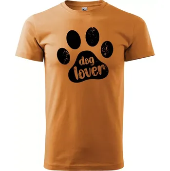 Pánské tričko Sablio Tričko s potiskem Dog lover - oranžové S
