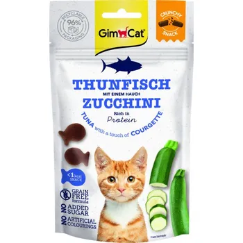 Pamlsek pro kočku Gimcat Crunchy Snacks Tuňák & Cuketa 50 G