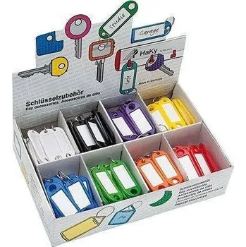 Skříňka na klíč Klíčové závěsy s háčkem displej/200 ks, 8 barev, WEDO, 200ks