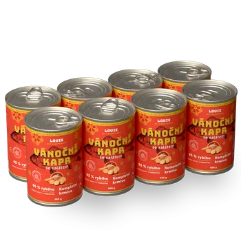 Krmivo pro psa Výhodné balení 8ks - Vánoční kapr se salátem 400g