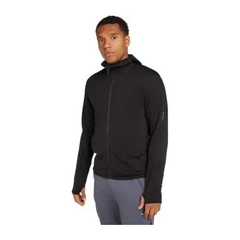 Icebreaker Mens 360 Realfleece Elemental LS Zip Hood, BLACK