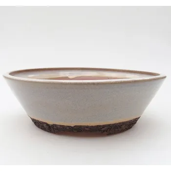 Květináč Keramická bonsai miska 20 x 20 x 6,5 cm béžová