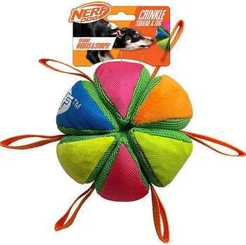 Hračka pro psa Nerf Dog Plyšový pískací a křupavý míček 15 cm