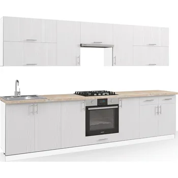 Kuchyňská linka VerDesign FORESTA kuchyňská linka 300, bílé dřevo-bílá